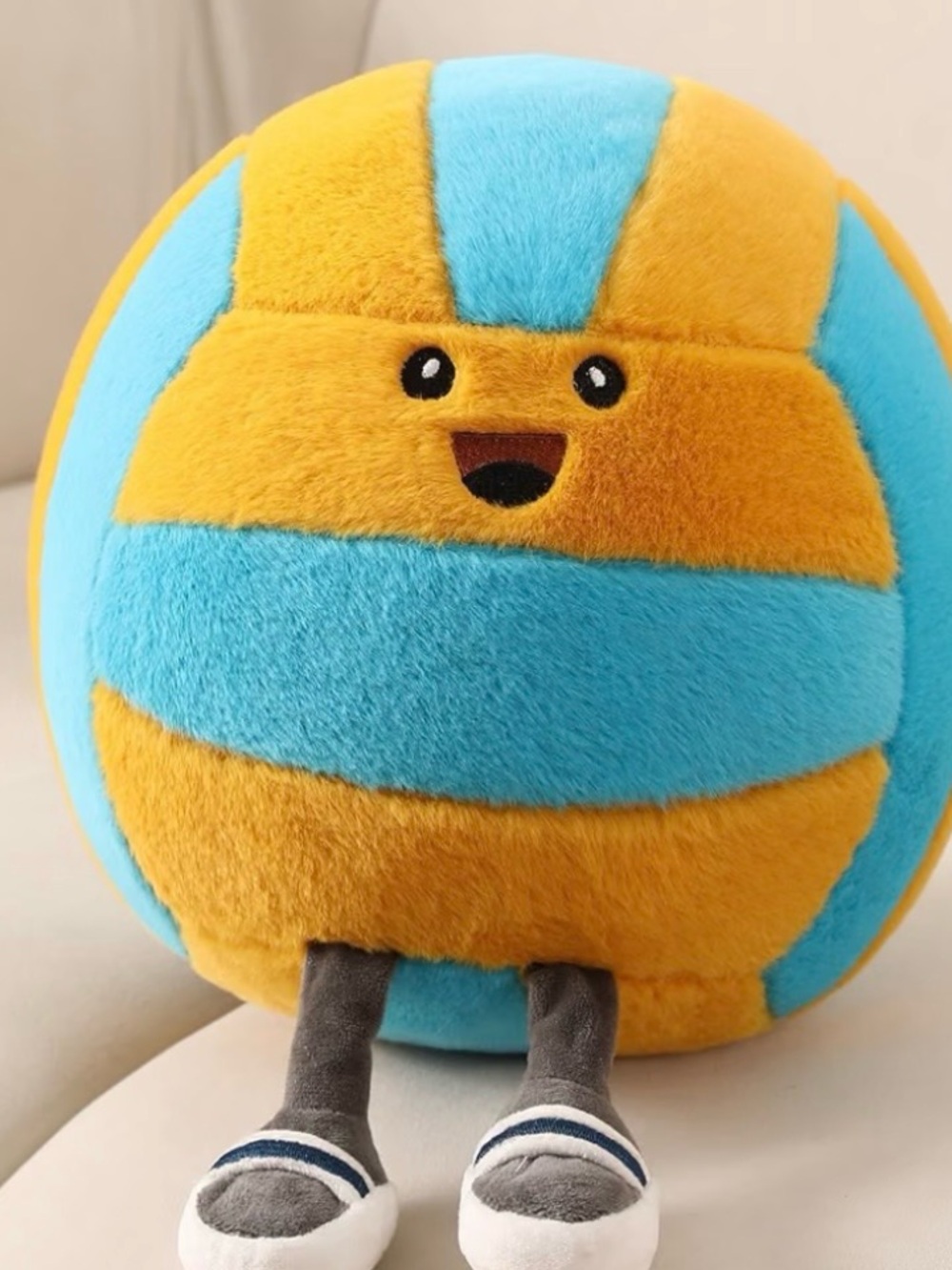 Volleyball Throw Pillow Stuffed Animal Plush for Bed or Couch Deco Plush
